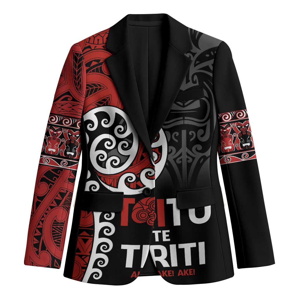 Honour The Treaty New Zealand Blazer Toitu Te Tiriti Ake Ake Ake LT9 Unisex Red - Polynesian Pride