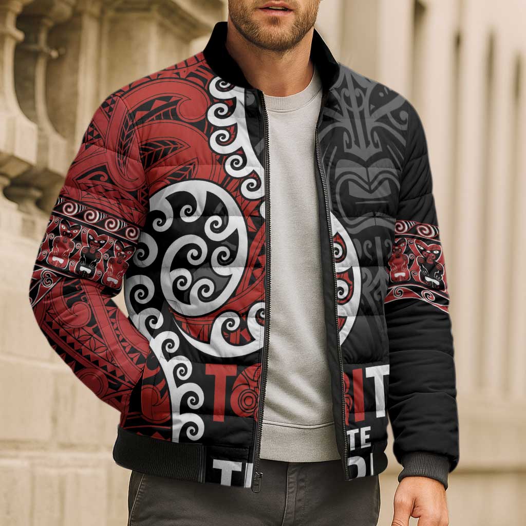 Honour The Treaty New Zealand Bomber Puffer Jacket Toitu Te Tiriti Ake Ake Ake LT9 - Polynesian Pride