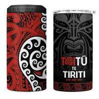 Honour The Treaty New Zealand 4 in 1 Can Cooler Tumbler Toitu Te Tiriti Ake!Ake!Ake! LT9 One Size: 16 oz Black - Polynesian Pride