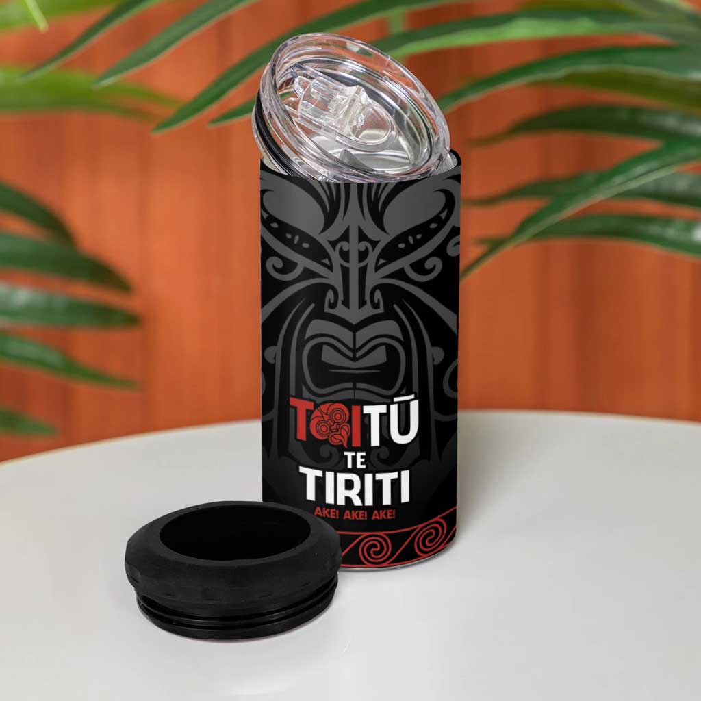 Honour The Treaty New Zealand 4 in 1 Can Cooler Tumbler Toitu Te Tiriti Ake!Ake!Ake! LT9 - Polynesian Pride