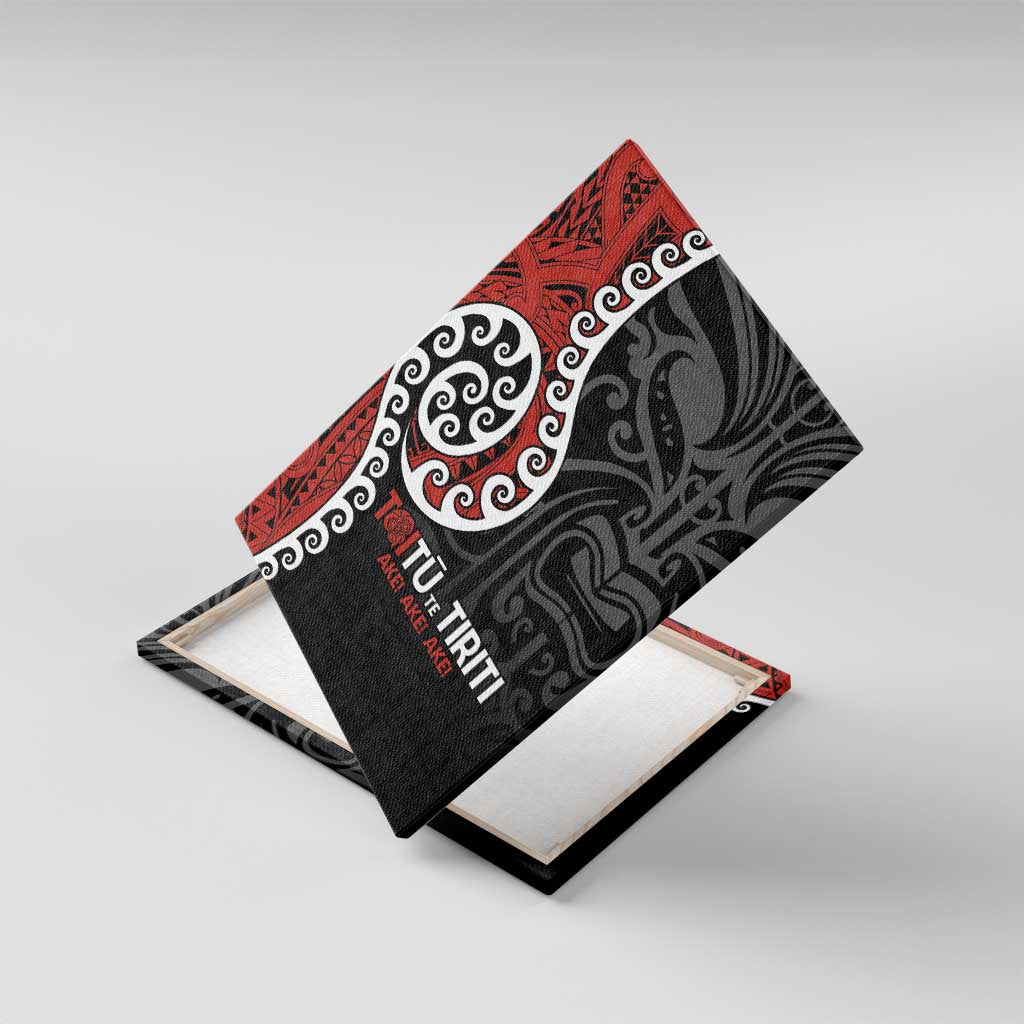 Honour The Treaty New Zealand Canvas Wall Art Toitu Te Tiriti Ake!Ake!Ake! LT9 With Frame Black - Polynesian Pride