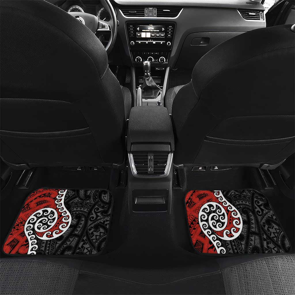 Honour The Treaty New Zealand Car Mats Toitu Te Tiriti Ake!Ake!Ake! LT9 Set 2pcs - Back Black - Polynesian Pride