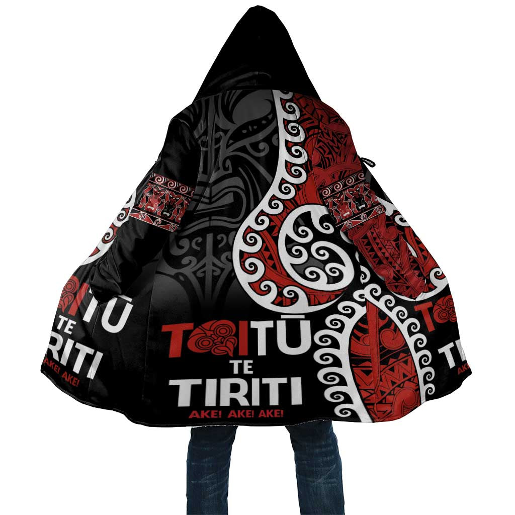 Honour The Treaty New Zealand Cloak Toitu Te Tiriti Ake Ake Ake LT9 Unisex Red - Polynesian Pride