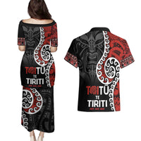 Honour The Treaty New Zealand Couples Matching Puletasi and Hawaiian Shirt Toitu Te Tiriti Ake!Ake!Ake! LT9 - Polynesian Pride