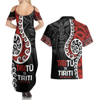 Honour The Treaty New Zealand Couples Matching Summer Maxi Dress and Hawaiian Shirt Toitu Te Tiriti Ake!Ake!Ake! LT9 - Polynesian Pride