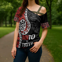 Honour The Treaty New Zealand Cross Shoulder Shirt Toitu Te Tiriti Ake Ake Ake LT9 - Polynesian Pride