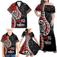 Honour The Treaty New Zealand Family Matching Off Shoulder Maxi Dress and Hawaiian Shirt Toitu Te Tiriti Ake!Ake!Ake! LT9 - Polynesian Pride
