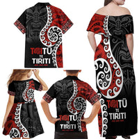 Honour The Treaty New Zealand Family Matching Off Shoulder Maxi Dress and Hawaiian Shirt Toitu Te Tiriti Ake!Ake!Ake! LT9 - Polynesian Pride