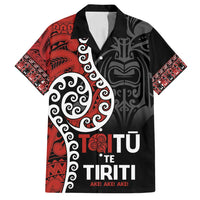 Honour The Treaty New Zealand Family Matching Puletasi and Hawaiian Shirt Toitu Te Tiriti Ake!Ake!Ake! LT9 Dad's Shirt - Short Sleeve Black - Polynesian Pride