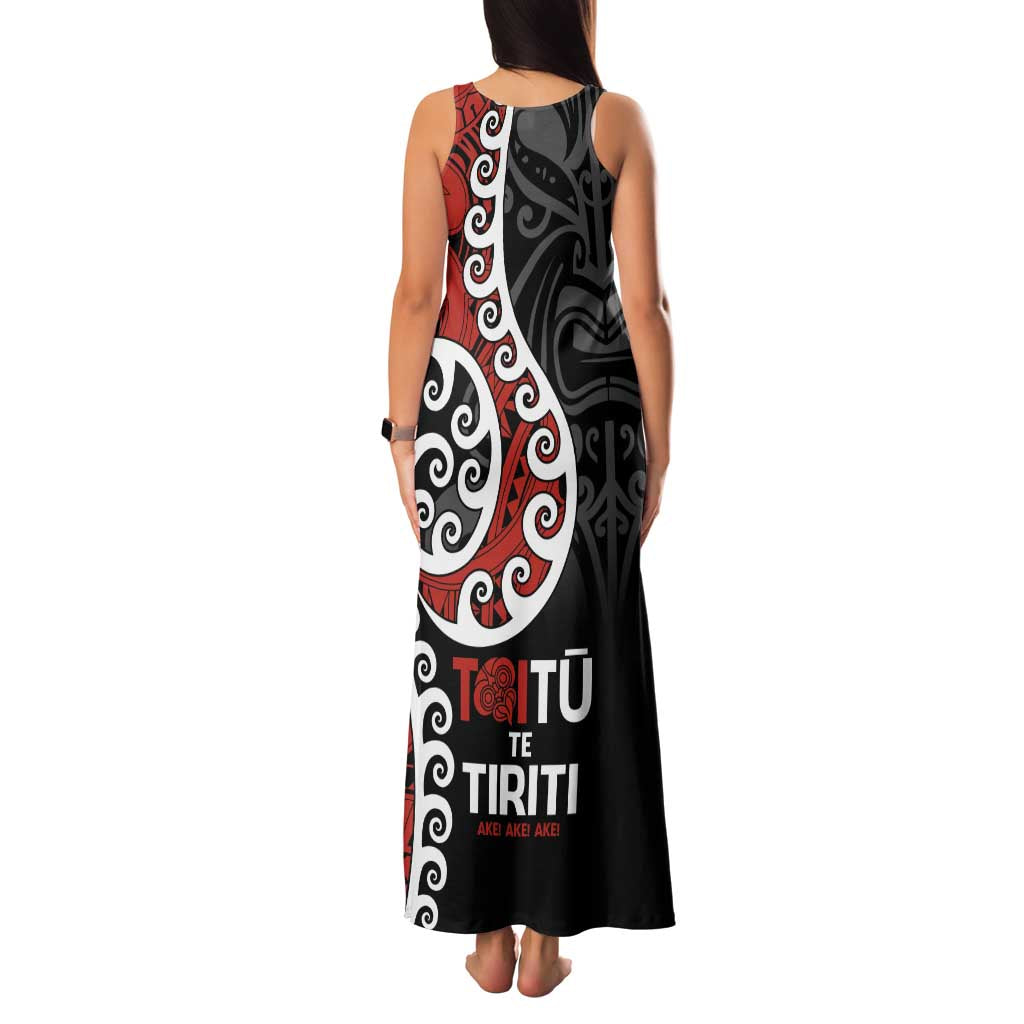 Honour The Treaty New Zealand Family Matching Tank Maxi Dress and Hawaiian Shirt Toitu Te Tiriti Ake!Ake!Ake! LT9 - Polynesian Pride