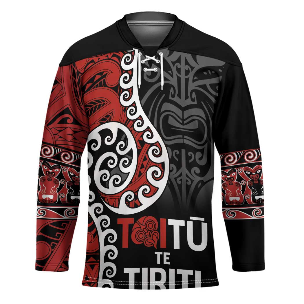 Honour The Treaty New Zealand Hockey Jersey Toitu Te Tiriti Ake Ake Ake LT9 Unisex Red - Polynesian Pride