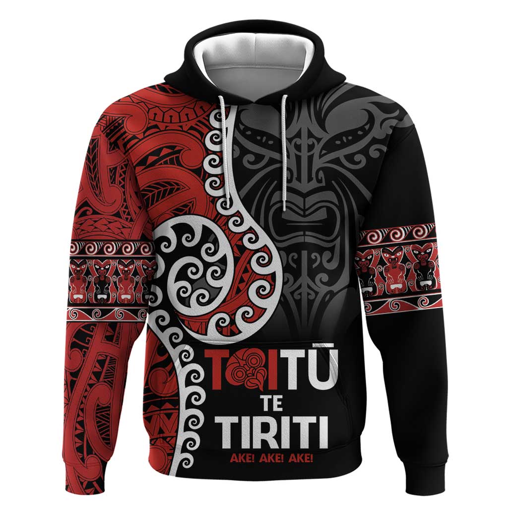 Honour The Treaty New Zealand Hoodie Toitu Te Tiriti Ake!Ake!Ake! LT9 Pullover Hoodie Black - Polynesian Pride