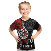 Honour The Treaty New Zealand Kid T Shirt Toitu Te Tiriti Ake!Ake!Ake! LT9 Black - Polynesian Pride