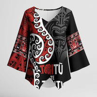 Honour The Treaty New Zealand Kimono Sleeve Blouse Toitu Te Tiriti Ake Ake Ake LT9 Female Red - Polynesian Pride