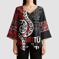 Honour The Treaty New Zealand Kimono Sleeve Blouse Toitu Te Tiriti Ake Ake Ake LT9 - Polynesian Pride