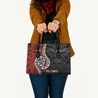 Honour The Treaty New Zealand Leather Bag Toitu Te Tiriti Ake Ake Ake LT9 Red - Polynesian Pride