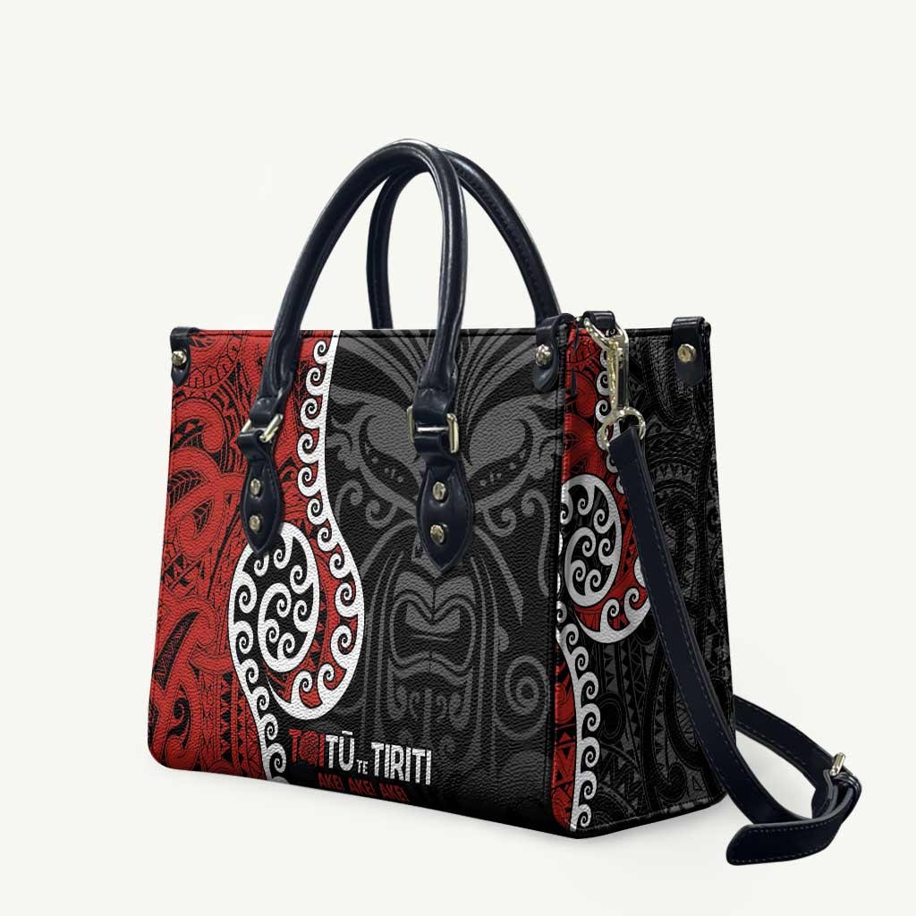 Honour The Treaty New Zealand Leather Bag Toitu Te Tiriti Ake Ake Ake LT9 - Polynesian Pride
