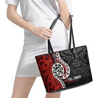 Honour The Treaty New Zealand Leather Tote Bag Toitu Te Tiriti Ake!Ake!Ake! LT9 - Polynesian Pride