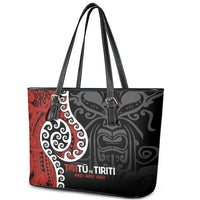 Honour The Treaty New Zealand Leather Tote Bag Toitu Te Tiriti Ake!Ake!Ake! LT9 - Polynesian Pride