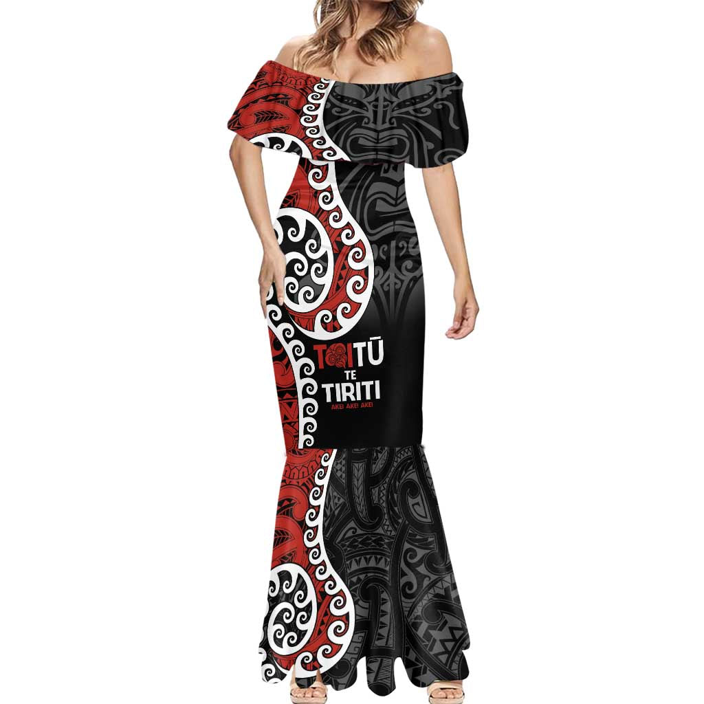 Honour The Treaty New Zealand Mermaid Dress Toitu Te Tiriti Ake!Ake!Ake! LT9 - Polynesian Pride