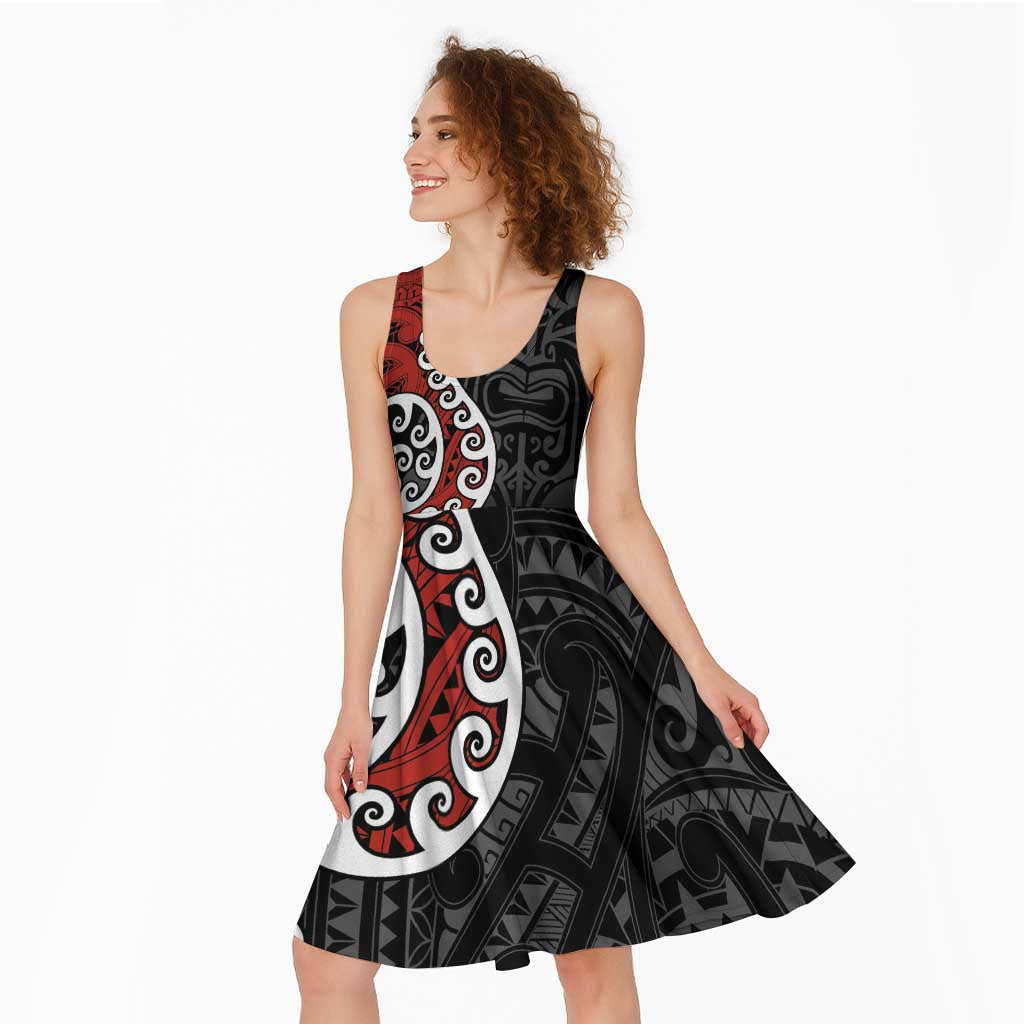 Honour The Treaty New Zealand Midi Dress Toitu Te Tiriti Ake Ake Ake LT9 - Polynesian Pride