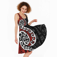 Honour The Treaty New Zealand Midi Dress Toitu Te Tiriti Ake Ake Ake LT9 - Polynesian Pride
