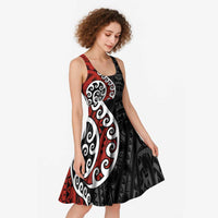 Honour The Treaty New Zealand Midi Dress Toitu Te Tiriti Ake Ake Ake LT9 - Polynesian Pride