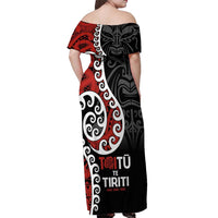 Honour The Treaty New Zealand Off Shoulder Maxi Dress Toitu Te Tiriti Ake!Ake!Ake! LT9 - Polynesian Pride
