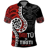 Honour The Treaty New Zealand Polo Shirt Toitu Te Tiriti Ake!Ake!Ake! LT9 Black - Polynesian Pride