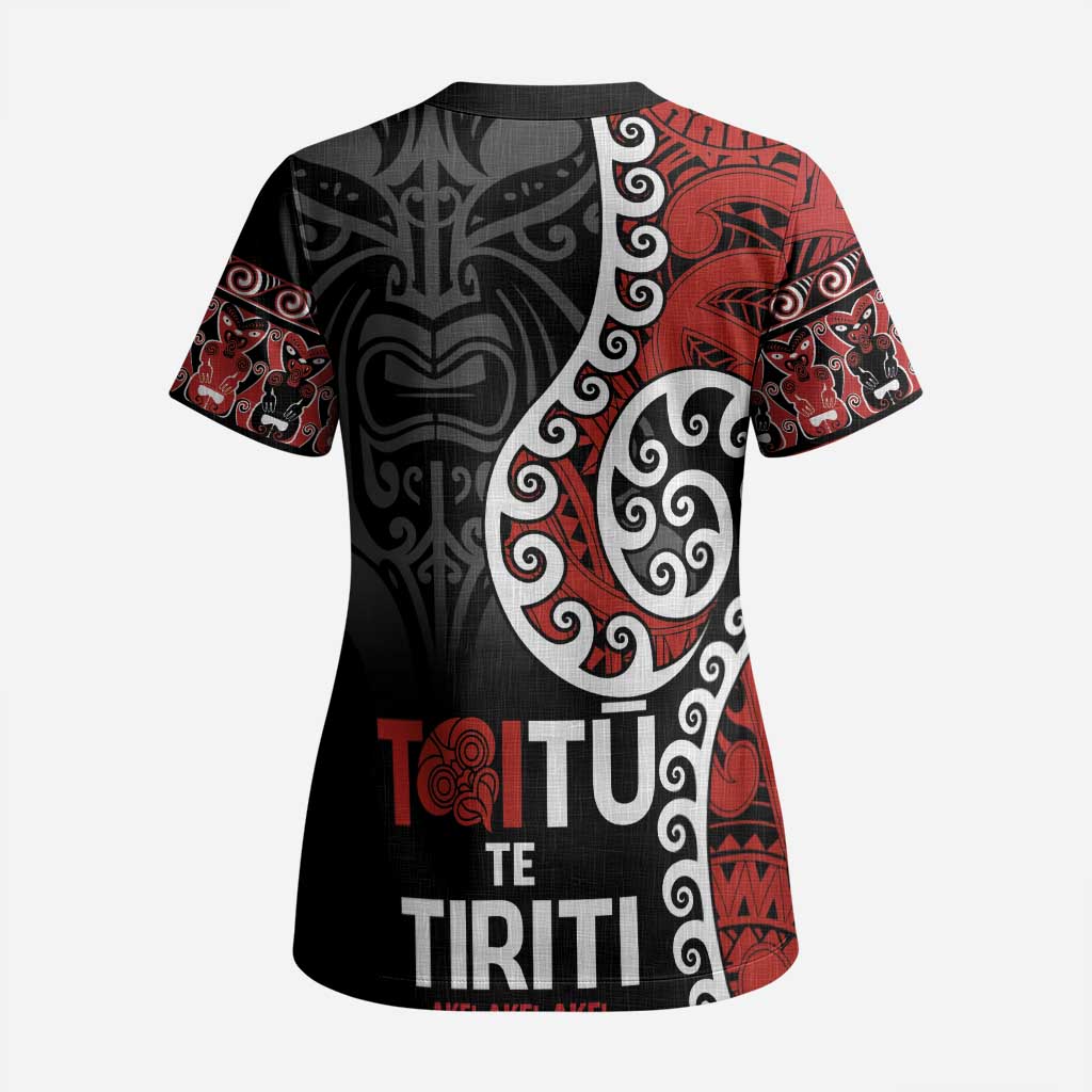 Honour The Treaty New Zealand Scrub Top Toitu Te Tiriti Ake Ake Ake LT9 - Polynesian Pride