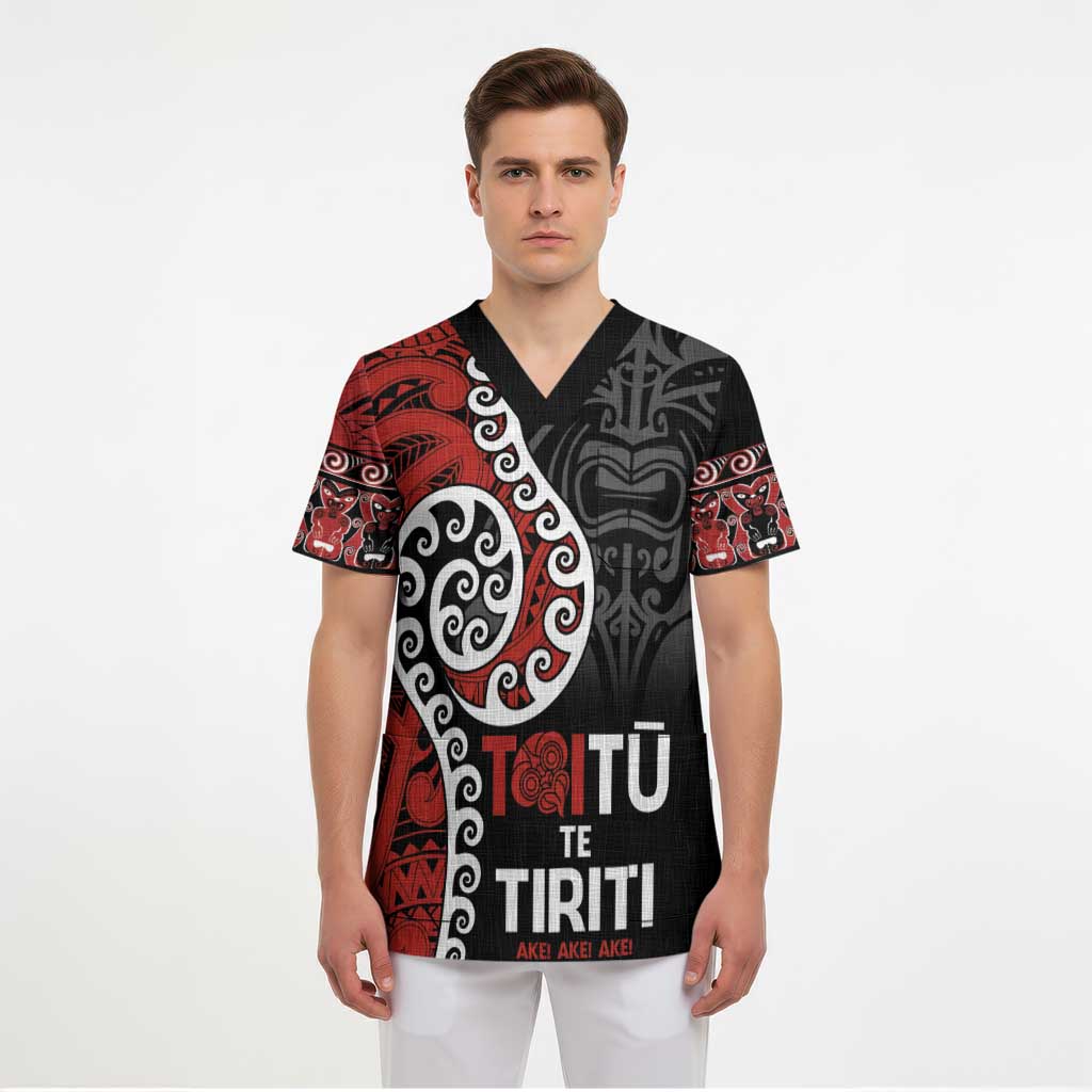 Honour The Treaty New Zealand Scrub Top Toitu Te Tiriti Ake Ake Ake LT9 - Polynesian Pride