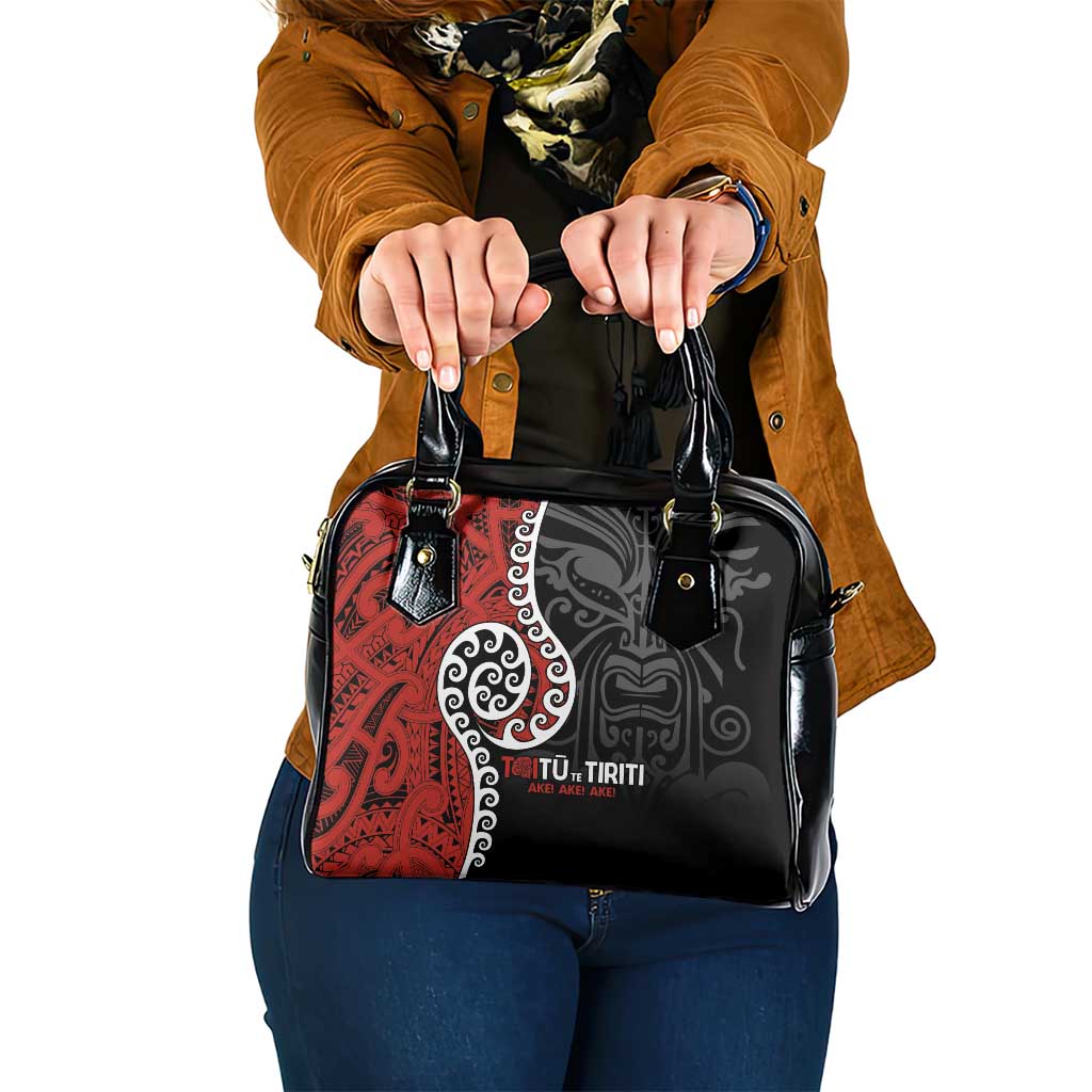 Honour The Treaty New Zealand Shoulder Handbag Toitu Te Tiriti Ake!Ake!Ake! LT9 One Size Black - Polynesian Pride