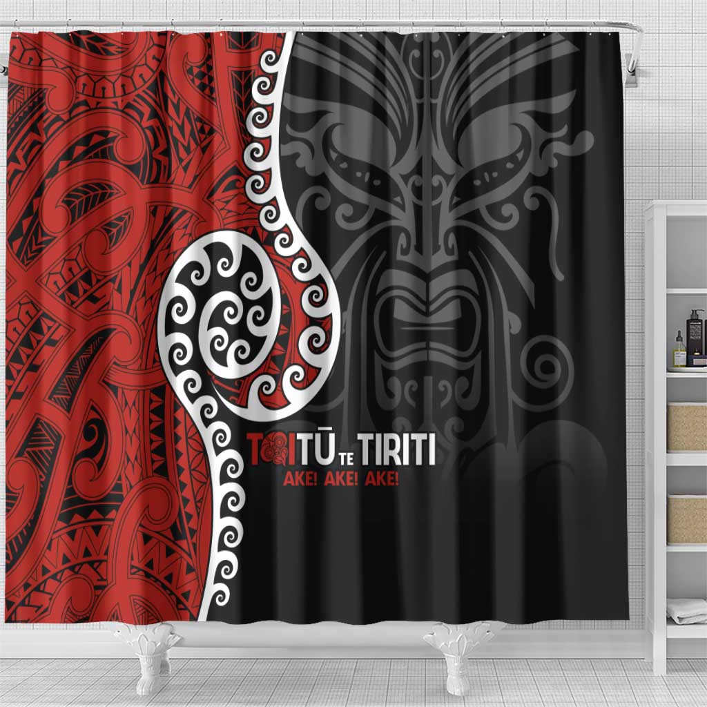 Honour The Treaty New Zealand Shower Curtain Toitu Te Tiriti Ake!Ake!Ake! LT9 - Polynesian Pride