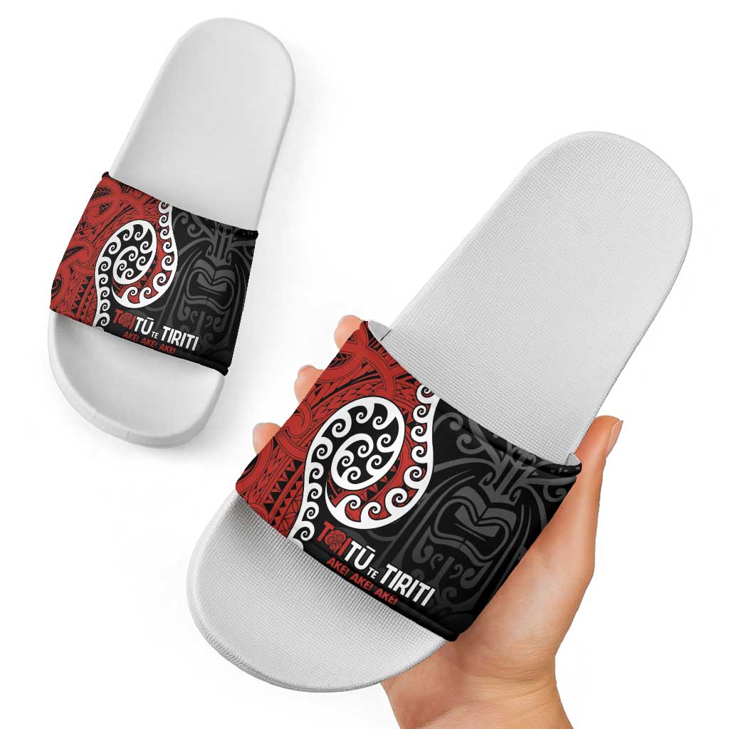 Honour The Treaty New Zealand Slide Sandals Toitu Te Tiriti Ake Ake Ake LT9 - Polynesian Pride