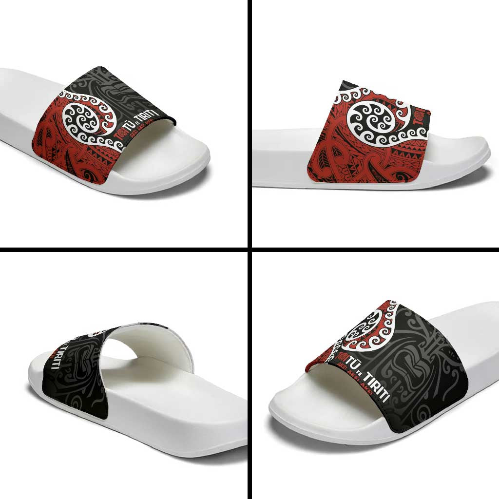 Honour The Treaty New Zealand Slide Sandals Toitu Te Tiriti Ake Ake Ake LT9 - Polynesian Pride