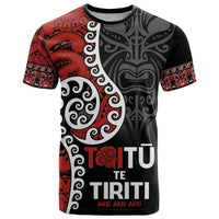 Honour The Treaty New Zealand T Shirt Toitu Te Tiriti Ake!Ake!Ake! LT9 Black - Polynesian Pride