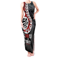 Honour The Treaty New Zealand Tank Maxi Dress Toitu Te Tiriti Ake!Ake!Ake! LT9 Women Black - Polynesian Pride
