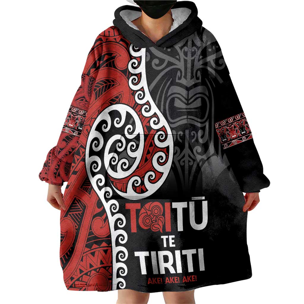 Honour The Treaty New Zealand Wearable Blanket Hoodie Toitu Te Tiriti Ake!Ake!Ake! LT9 - Polynesian Pride