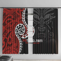Honour The Treaty New Zealand Window Curtain Toitu Te Tiriti Ake!Ake!Ake! LT9 With Hooks Black - Polynesian Pride