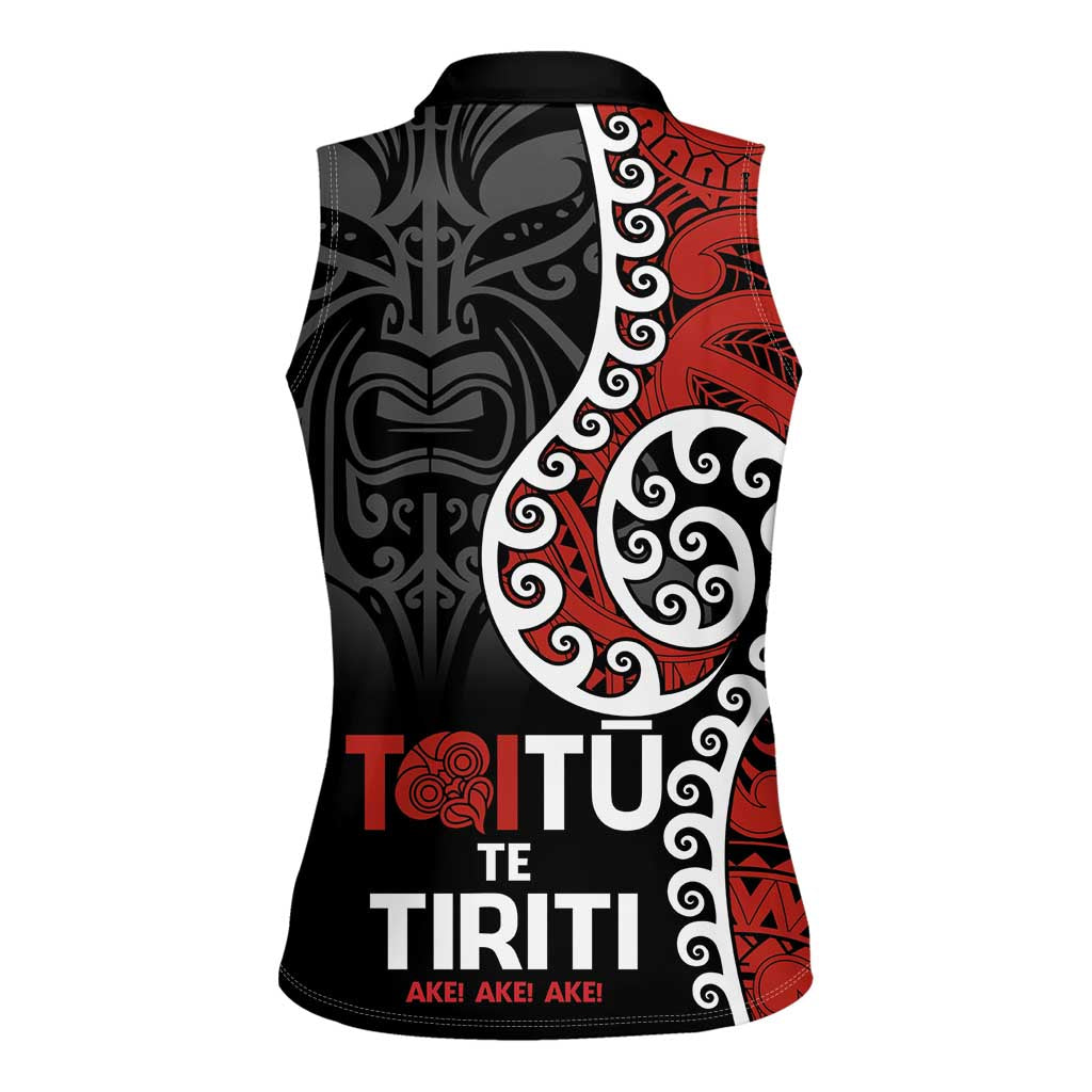 Honour The Treaty New Zealand Women Sleeveless Polo Shirt Toitu Te Tiriti Ake!Ake!Ake! LT9 - Polynesian Pride