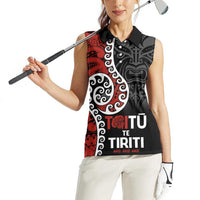 Honour The Treaty New Zealand Women Sleeveless Polo Shirt Toitu Te Tiriti Ake!Ake!Ake! LT9 - Polynesian Pride