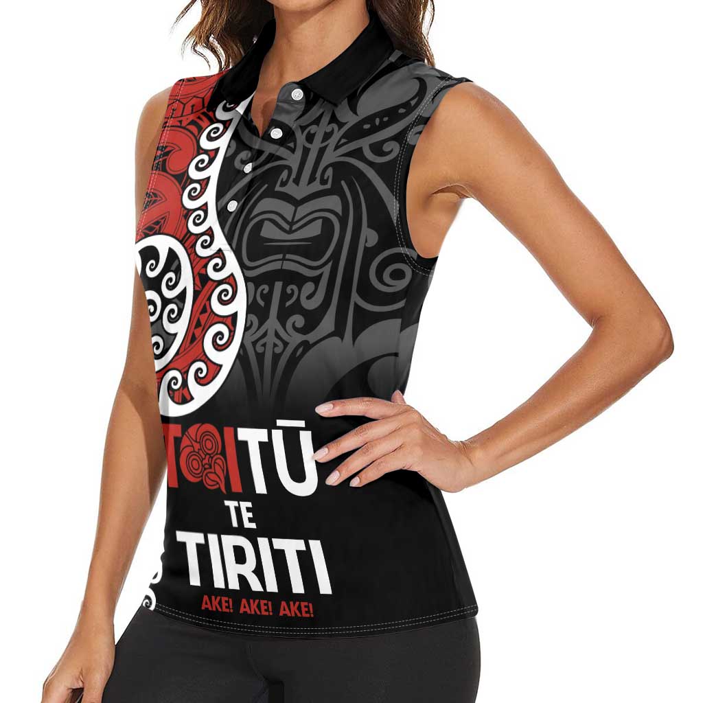 Honour The Treaty New Zealand Women Sleeveless Polo Shirt Toitu Te Tiriti Ake!Ake!Ake! LT9 - Polynesian Pride