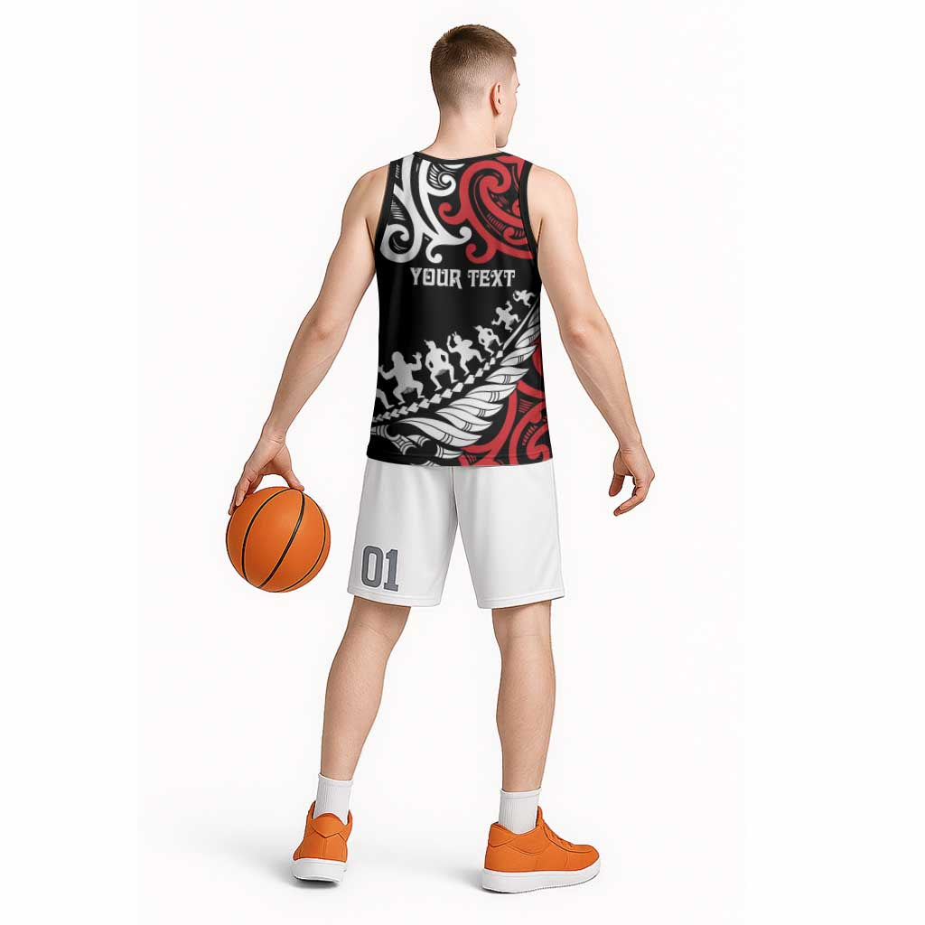 Honour The Treaty New Zealand Personalised Basketball Jersey Toitu Te Tiriti Half Fern Haka Dance LT9 - Polynesian Pride
