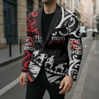Honour The Treaty New Zealand Personalised Blazer Toitu Te Tiriti Half Fern Haka Dance LT9 - Polynesian Pride