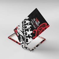 Honour The Treaty New Zealand Personalised Canvas Wall Art Toitu Te Tiriti Half Fern with Haka dance LT9 With Frame Black - Polynesian Pride