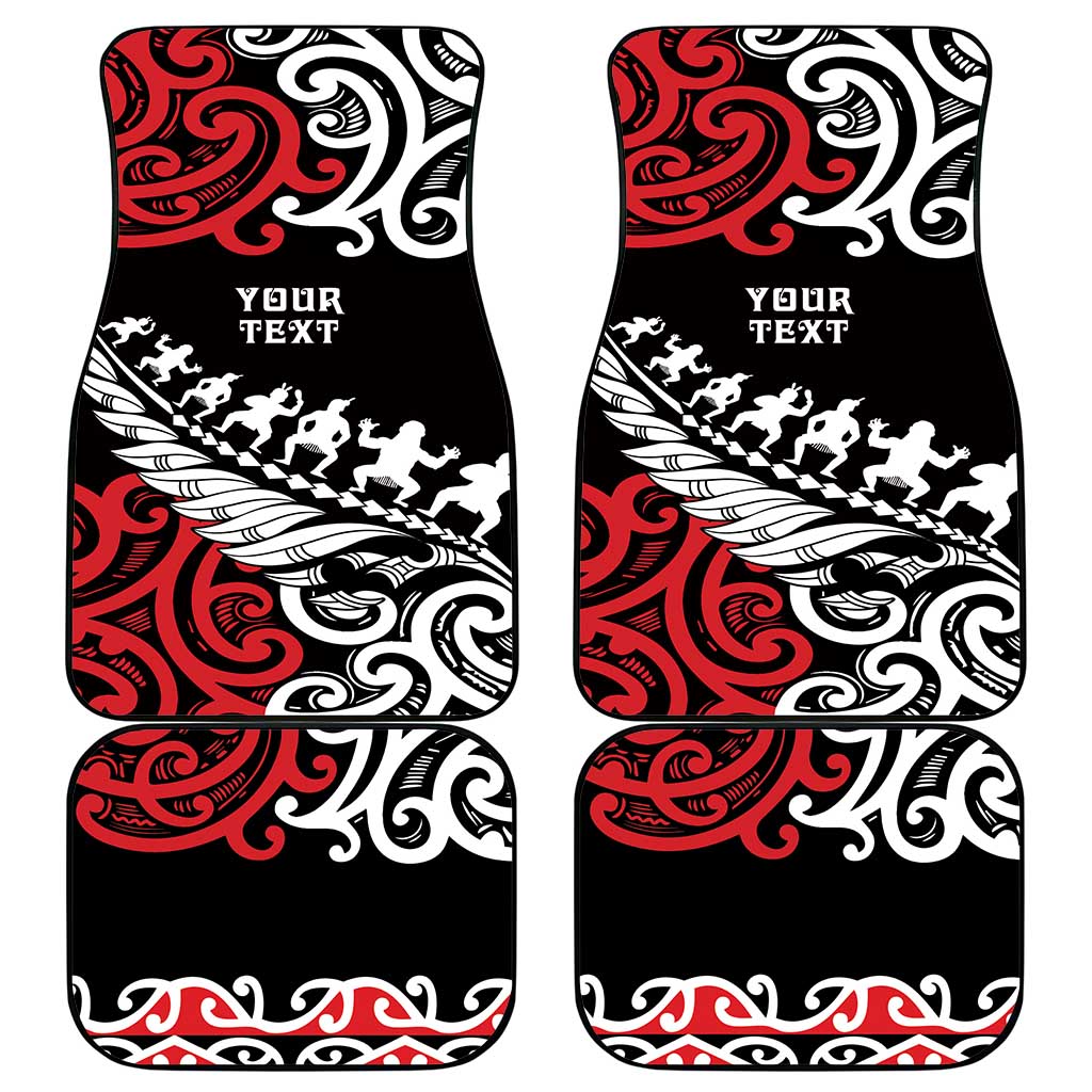 Honour The Treaty New Zealand Personalised Car Mats Toitu Te Tiriti Half Fern with Haka dance LT9 - Polynesian Pride