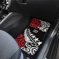 Honour The Treaty New Zealand Personalised Car Mats Toitu Te Tiriti Half Fern with Haka dance LT9 - Polynesian Pride