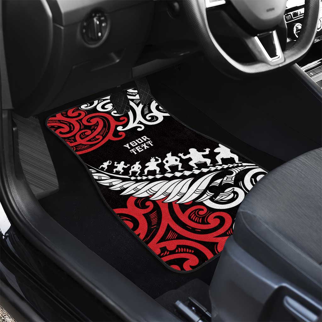 Honour The Treaty New Zealand Personalised Car Mats Toitu Te Tiriti Half Fern with Haka dance LT9 - Polynesian Pride
