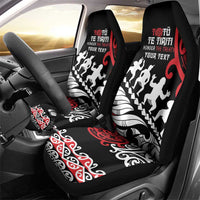 Honour The Treaty New Zealand Personalised Car Seat Cover Toitu Te Tiriti Half Fern with Haka dance LT9 - Polynesian Pride