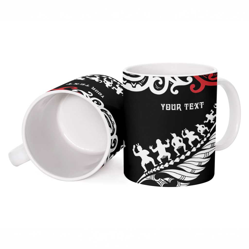 Honour The Treaty New Zealand Personalised Ceramic Mug Toitu Te Tiriti Half Fern Haka Dance LT9 - Polynesian Pride
